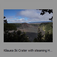 Kilauea Iki Crater with steaming Halemaumau behind